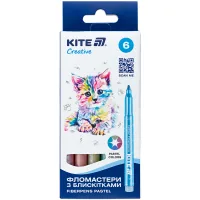 Kite Creative felt-tip pens with pastel glitter in 6 colors (K-1148)