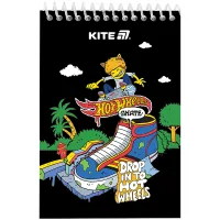 Kite spiral notebook Hot Wheels A6, 48 sheets, unlined (HW25-196-2)