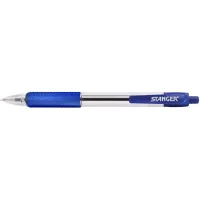 Stanger ballpoint pen automatic 1.0 mm, with grip, blue, 10 pcs (R 1.0-18000300038)