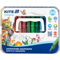 Art marker Kite set acrylic markers with liquid ink, 24 colors (K-1162)