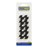 Магніт Buromax набір BLACK, 10 шт 20 мм (BM.0042)