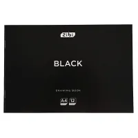 Альбом для малювання ZiBi А4 BLACK, 12 аркушів на скобі (ZB.1421-01)