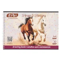 Альбом для малювання ZiBi А4 HORSES, 30 аркушів на пружині (ZB.1441-23)