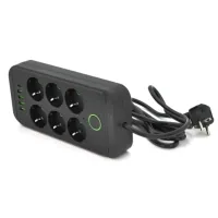 Network power supply filter Voltronic F06U, 6 outlets EU, 4USB Black (F06U-Black)