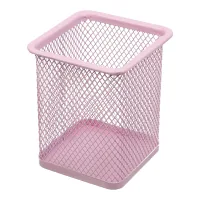 Pen stand Buromax square, PASTEL, metal, pink (BM.6201-10)