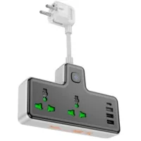 Мережевий фільтр живлення HOCO AC11A, 2 роз, 3 USB, USB-C, 17W, 1,5м Black (AC11AB)