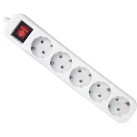 Мережевий подовжувач Defender S550 5.0 m 5 роз switch white (992430)