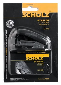 Stapler No. 24/6, +1000 staples, 20 sheets. "SCHOLZ" 4036, 20mm, MINI, Black (1/24)