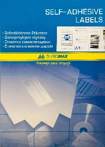 Етикетки з клейким шаром "BuroMAX" /ВМ 2864/  38х21,2мм  (арк 65 шт) (1/10)