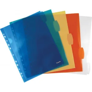 Corner folder A4 "AXENT" /1421-00A/ 5 pcs. transparent + perforated (5/1000)