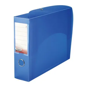 Folder-box A4 Axent /1755-22-A/ with a button, transparent, BLUE, 55mm, disassembled. (1/48/96)