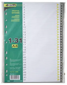 Розділювачі цифрові А4, "1-31" "4OFICCE" /4-255/ 130мкн (1/30)