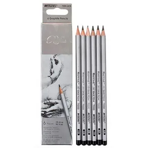 Set of graphite pencils "Raffine" /7000-6CB/ HB, 2B, 4B, 6B, 7B, 8B, 6pcs/pack (1/24/480)