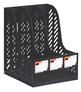 Paper tray vertical "NORMA" /7021/ black 3 compartments. (1/24/48)