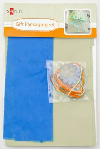 Gift wrapping set "SANTI" /952061/ 40*55 cm 2pcs/pack, turquoise-green (1/20)