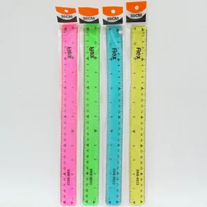 Ruler 30 cm sq. "JO" /3413-30/ silicone flexible, transparent colored (1/60)