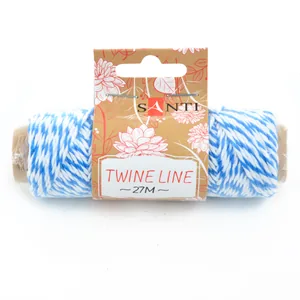 Gift wrapping cord "Santi" /741599/ white-blue color 27m (1/10/200)