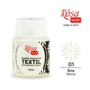 ACRYLIC for fabrics "ROSA TALENT" /401/ White, 20 ml (1/120)