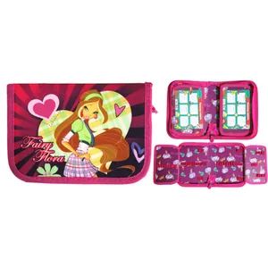 Pencil case "Leader" /930413/, 1 part., 2 flaps. EMPTY, "Fairy Flora", (1/100)