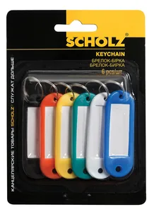 Keychain - tag "SCHOLZ" /4401/ plastic, qty. assorted (pack of 6) (1/24)