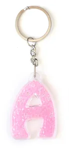Keychain "YES Weekend" /554243/ letter "A" Pink (1/50/200)