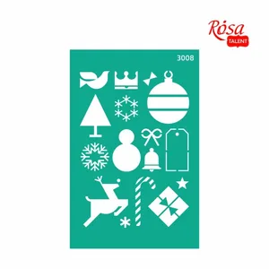 Reusable self-adhesive stencil "ROSA TALENT" /3008/ 13*20cm "New Year"