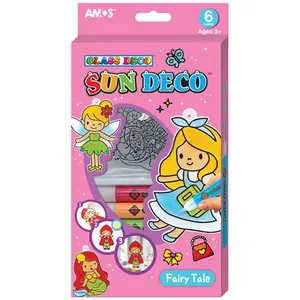 Set of stained glass paints "Amos" /SD10P6-F/ Sun Deco "Fairy tale" 6 colors*10.5 ml+6 keychains (1/12)