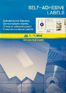 Етикетки з клейким шаром "BuroMAX" /ВМ 2819/  105х74мм (арк  8шт) (1/10)