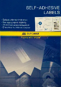 Етикетки з клейким шаром "BuroMAX" /ВМ 2816/  210х148,5мм  (арк 4шт) (1/10)
