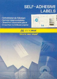 Етикетки з клейким шаром "BuroMAX" /ВМ 2852/  52.5х29.7мм  (арк 40шт) (1/10)