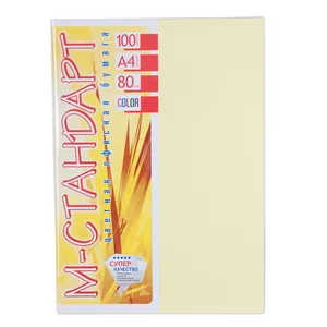 Папір кольоровий "М-Стандарт" A4 паст. (80г) Св. Жовта /115-YE23/ (100арк)