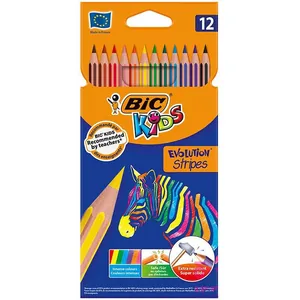 Colored pencils "BIC" 12 col. /9505221/102/ Kids Evolution Stripes (12/144)