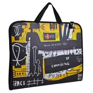A3 briefcase folder for Sketches "SANTI" /491688/ "Graffiti" 367*30*495 mm, gray (1/12)