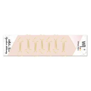 A set of 50mm arrow clips "WB" /WB211/ 7 pcs on a blister, gold (1/48)