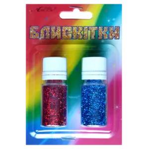 Glitter n-r-27 "Atlas" /A-997/AS-2227/ blue goal + red goal, 7 g/2 pcs. (1/12)