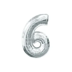 Number ball "WB" /8537s-6/ "6" silver, 75cm