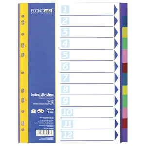 Number/digital dividers A4 "1-12 "ECONOMIX" /E30808/ Orange orange" (1/25)