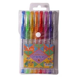 Set of gel pens "UMKA" /GR45/ 8 pcs. "Glitter" proghum. flu (1/12/48)