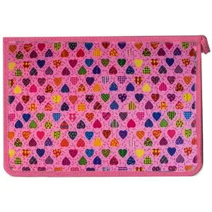 Glitter briefcase folder. "POLYMER" /430103/ "Heart" made of fabric. handle (1/10)