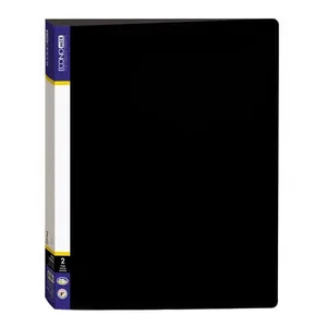 Folder A4 2 rings "Economix" /E 30701-01/ +2 feeders, film, black (1/10)