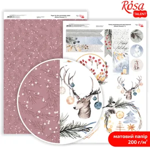 Папір дизайнерський двосторонній матовий "Rosa Talent" /5318072/ "Winter Dreamer" 8, 21*29,7 см, 200г/м2 (5)