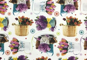 Wrapping paper chalked "Unison" /PVM10-11/ "Beautiful bouquets" shade white, 0.7*1m, 10 sheets.