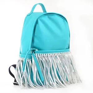Bag-backpack "YES Weekend" /554197/ mint with fringe, 36*26*11cm (1/10)