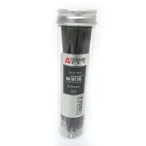 Rod gel write erase "AODEMEI" /GR-463-BK/ holchat. 0.5mm BLACK, 126mm, 20pcs/tube (20/400/4800)