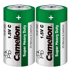 Battery "Camelion" /R14/2bl(green)/369/ salt, 1.5V, barrel. 50*26.2mm (2/12)