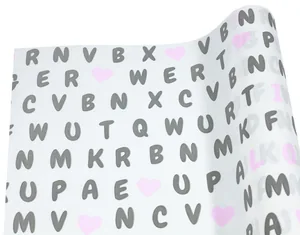 Kraft wrapping paper "Unison" /Pt 866.01/ "Pink hearts" black font, 0.7*8m, 1 sheet.