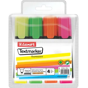 Set of text markers. "Luxor" /4150/ "Textmarker" set of 4 pcs./4 circles (pink, red, green, yellow), 1-4.5 mm (1/12/144)
