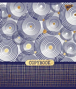 Student's notebook "YES" 24 sheets # /765231/ "Indigo" soft-touch + gold foil (10/160)