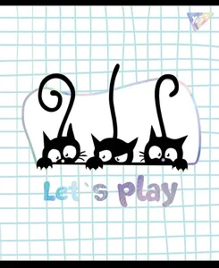 Зошит уч. "YES" 24арк.# /765234/ "Playful kitties" софт-тач+фольга срібло голограф. (10/160)