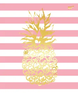 Student's notebook "YES" 24 sheets # /763255/ mat. lamination + gold foil + pineapple gold glitter (10/160)